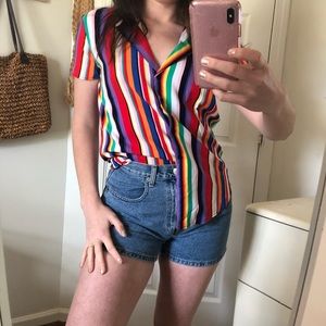 Rainbow Button Up
